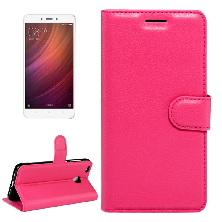 For Xiaomi Redmi 4X Litchi Texture Horizontal Flip Leather Case with Magnetic Buckle & Holder & Card Slots & Wallet