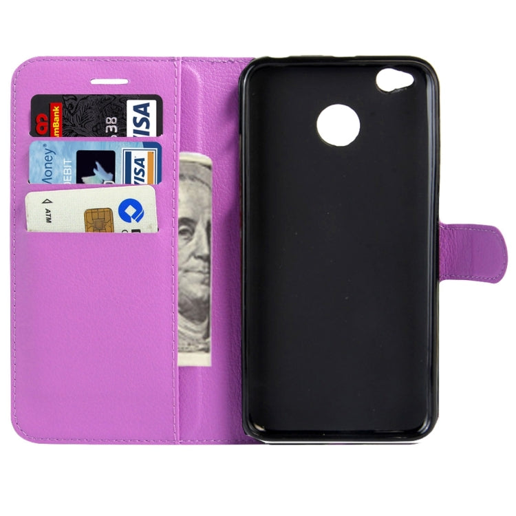 For Xiaomi Redmi 4X Litchi Texture Horizontal Flip Leather Case with Magnetic Buckle & Holder & Card Slots & Wallet