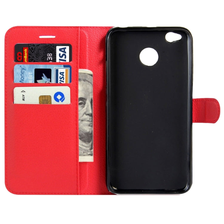 For Xiaomi Redmi 4X Litchi Texture Horizontal Flip Leather Case with Magnetic Buckle & Holder & Card Slots & Wallet