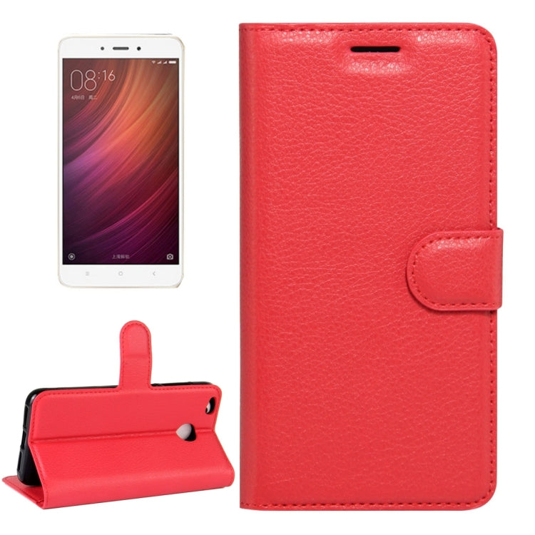 For Xiaomi Redmi 4X Litchi Texture Horizontal Flip Leather Case with Magnetic Buckle & Holder & Card Slots & Wallet