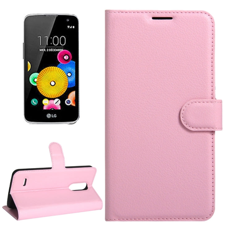 For LG K4 (2017) EU Version Litchi Texture Horizontal Flip Leather Case with Magnetic Buckle & Holder & Card Slots & Wallet