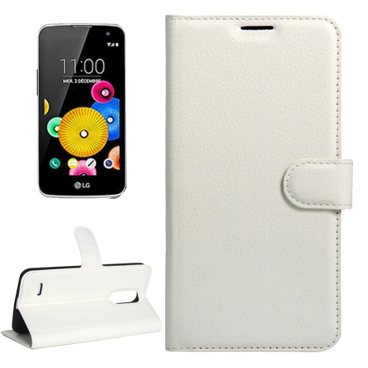 For LG K4 (2017) EU Version Litchi Texture Horizontal Flip Leather Case with Magnetic Buckle & Holder & Card Slots & Wallet