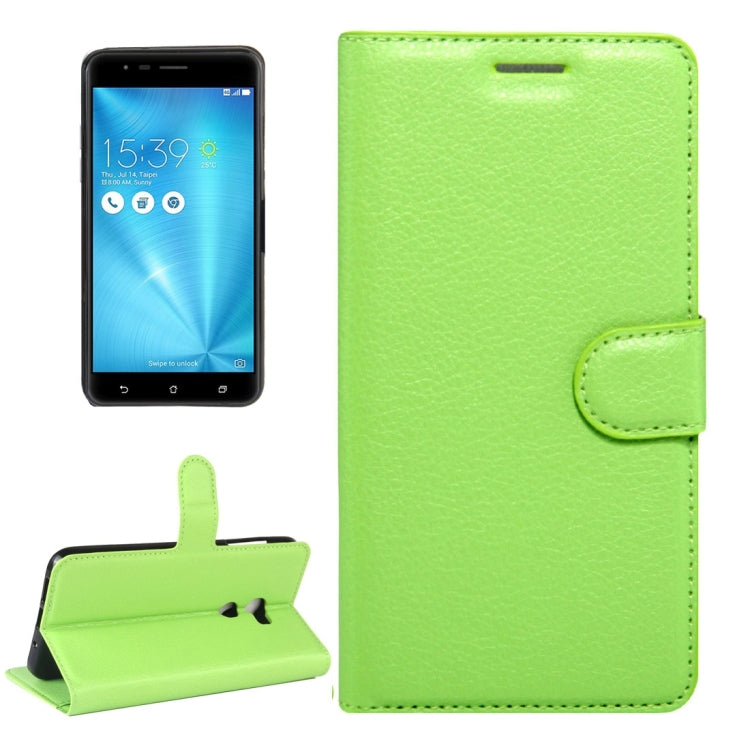 For ASUS ZenFone 3 Zoom / ZE553KL Litchi Texture Horizontal Flip Leather Case with Magnetic Buckle & Holder & Card Slots & Wallet
