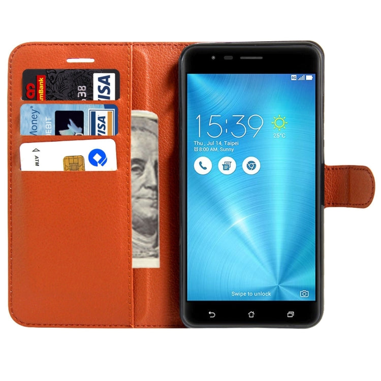 For ASUS ZenFone 3 Zoom / ZE553KL Litchi Texture Horizontal Flip Leather Case with Magnetic Buckle & Holder & Card Slots & Wallet