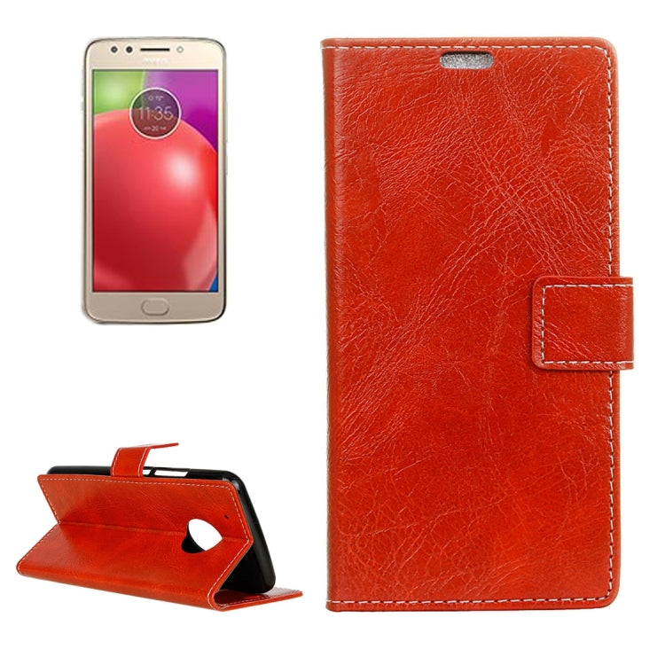 For Motorola Moto E4 (US Version ) Retro Crazy Horse Texture Horizontal Flip Leather Case with Holder & Card Slots & Wallet & Photo Frame