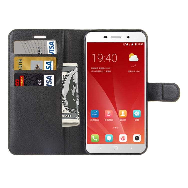 For ZTE Blade A602 Litchi Texture Horizontal Flip Leather Case with Holder & Card Slots & Wallet