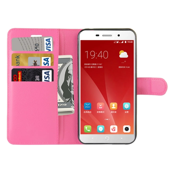 For ZTE Blade A602 Litchi Texture Horizontal Flip Leather Case with Holder & Card Slots & Wallet