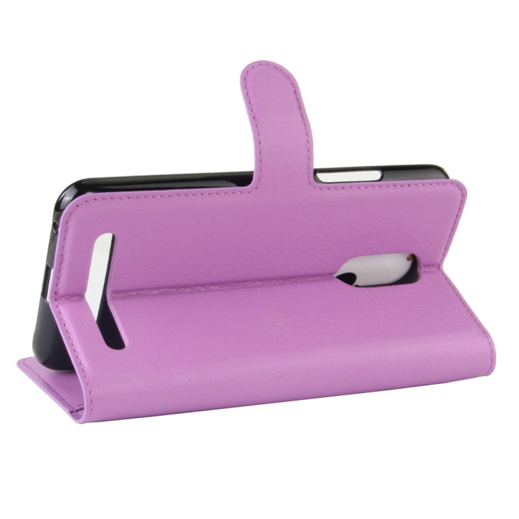 For ZTE Blade A602 Litchi Texture Horizontal Flip Leather Case with Holder & Card Slots & Wallet
