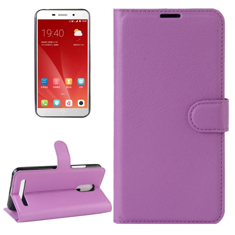 For ZTE Blade A602 Litchi Texture Horizontal Flip Leather Case with Holder & Card Slots & Wallet
