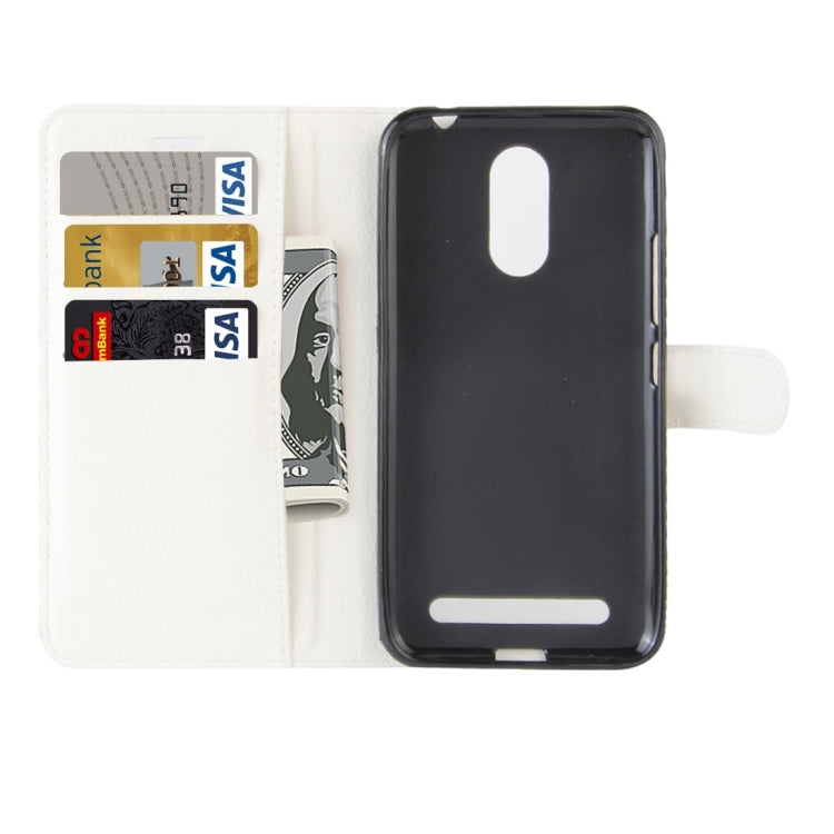 For ZTE Blade A602 Litchi Texture Horizontal Flip Leather Case with Holder & Card Slots & Wallet