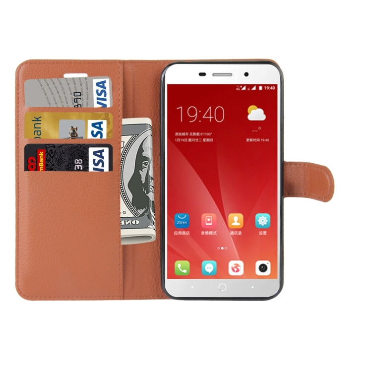 For ZTE Blade A602 Litchi Texture Horizontal Flip Leather Case with Holder & Card Slots & Wallet