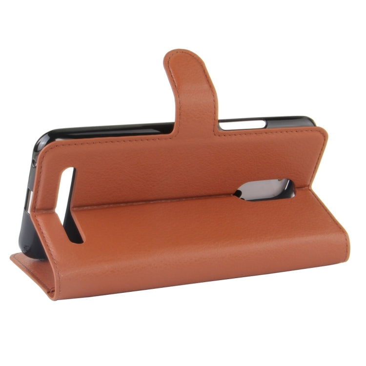 For ZTE Blade A602 Litchi Texture Horizontal Flip Leather Case with Holder & Card Slots & Wallet