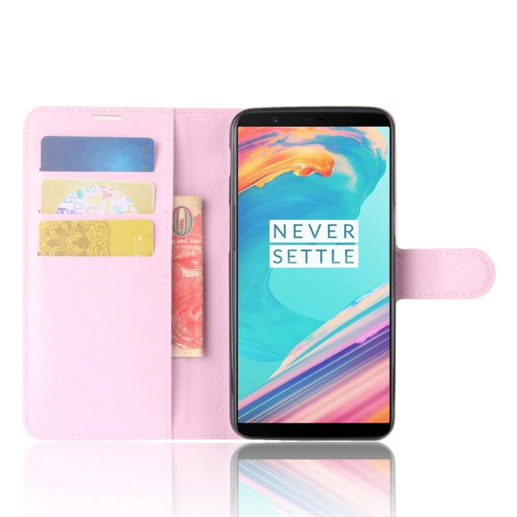 For OnePlus 5T Litchi Texture Horizontal Flip PU Leather Case with Holder & Card Slots & Wallet