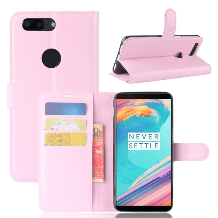 For OnePlus 5T Litchi Texture Horizontal Flip PU Leather Case with Holder & Card Slots & Wallet