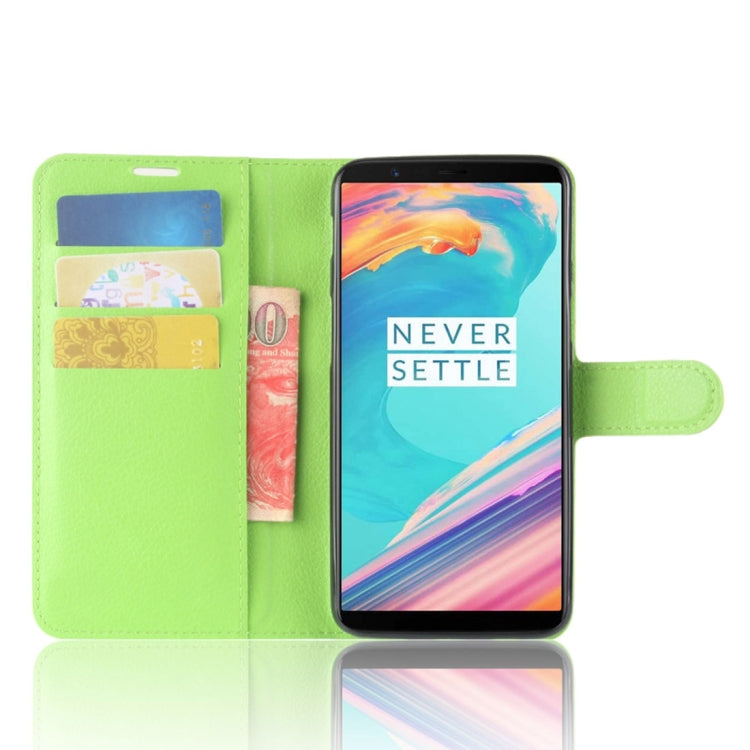 For OnePlus 5T Litchi Texture Horizontal Flip PU Leather Case with Holder & Card Slots & Wallet