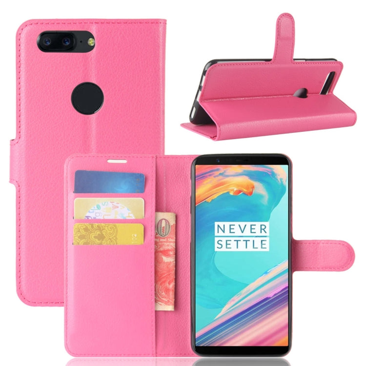 For OnePlus 5T Litchi Texture Horizontal Flip PU Leather Case with Holder & Card Slots & Wallet