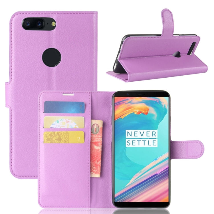 For OnePlus 5T Litchi Texture Horizontal Flip PU Leather Case with Holder & Card Slots & Wallet