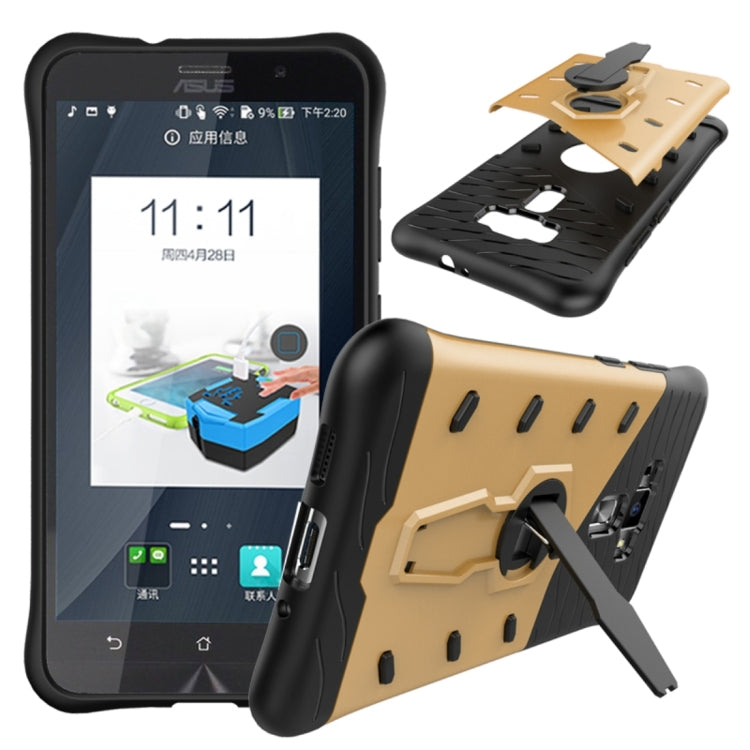 For ASUS ZenFone 3 / ZE552KL Shock-Resistant 360 Degree Spin Tough Armor TPU+PC Combination Case with Holder