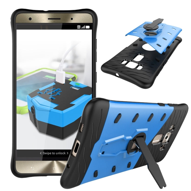 For ASUS ZenFone 3 Deluxe ZS570KL 5.7 inch Shock-Resistant 360 Degree Spin Tough Armor TPU+PC Combination Case with Holder