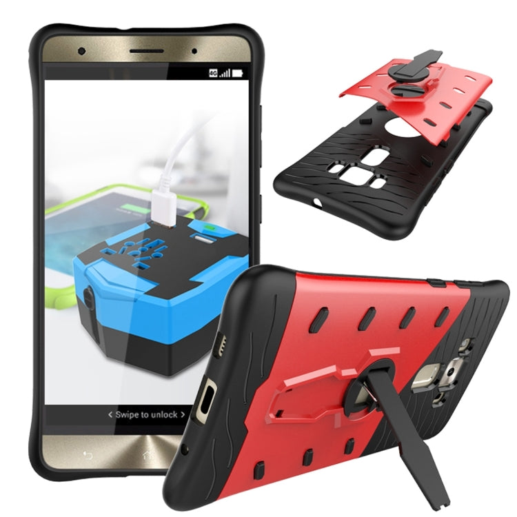 For ASUS ZenFone 3 Deluxe ZS570KL 5.7 inch Shock-Resistant 360 Degree Spin Tough Armor TPU+PC Combination Case with Holder