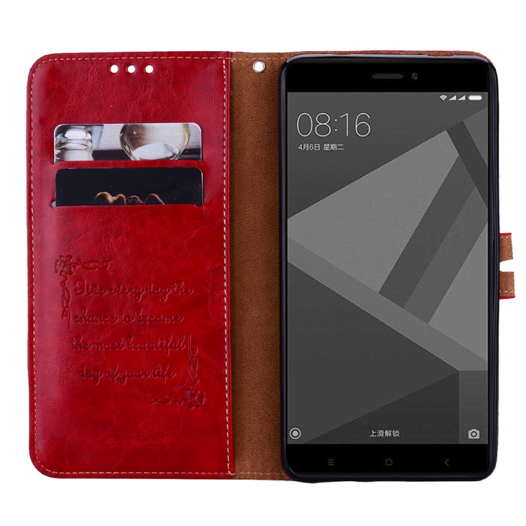 For Xiaomi Redmi Note 4X Business Style Oil Wax Texture Horizontal Flip Leather Case with Holder & Card Slots & Wallet