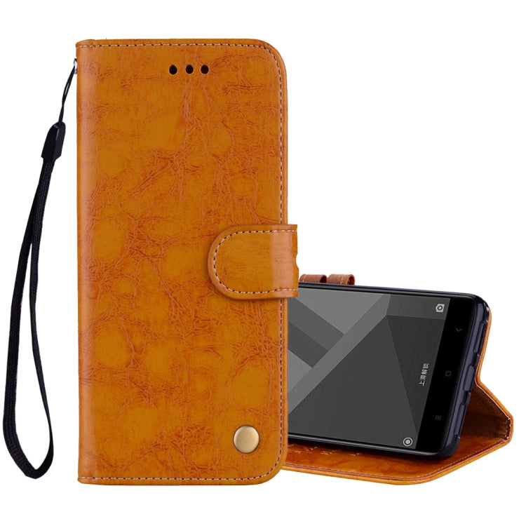 For Xiaomi Redmi Note 4X Business Style Oil Wax Texture Horizontal Flip Leather Case with Holder & Card Slots & Wallet