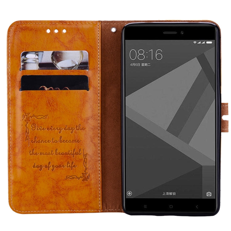 For Xiaomi Redmi Note 4X Business Style Oil Wax Texture Horizontal Flip Leather Case with Holder & Card Slots & Wallet