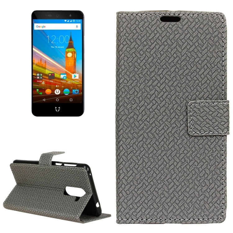 For Wileyfox Swift 2 Knit Texture Horizontal Flip Leather Case with Holder & Card Slots & Wallet & Photo Frame
