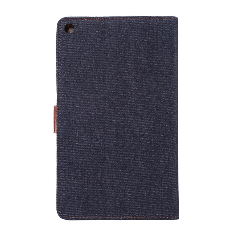 For Huawei MediaPad M3 Lite 8.0 Denim Texture Horizontal Flip Leather Case with Holder & Card Slots & Wallet & Photo Frame