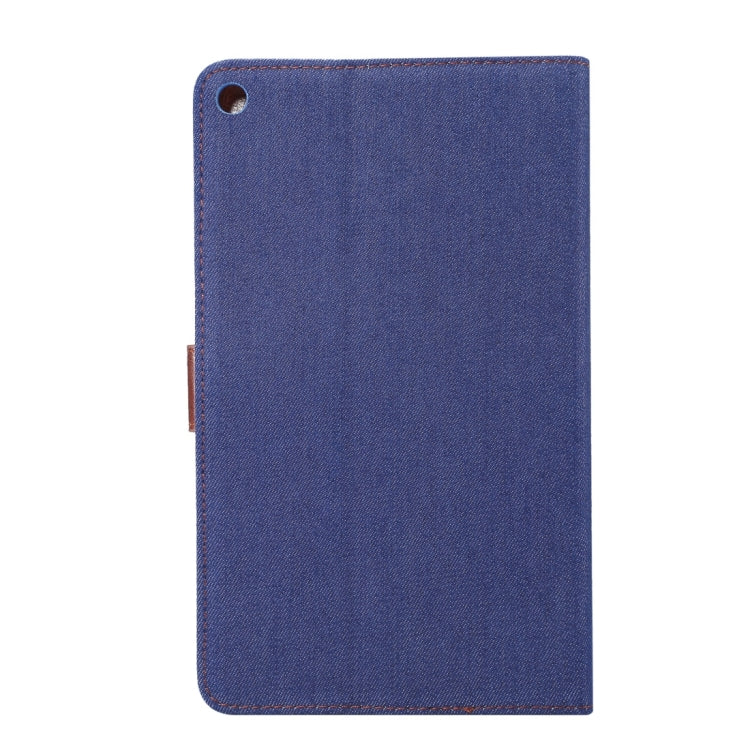 For Huawei MediaPad M3 Lite 8.0 Denim Texture Horizontal Flip Leather Case with Holder & Card Slots & Wallet & Photo Frame