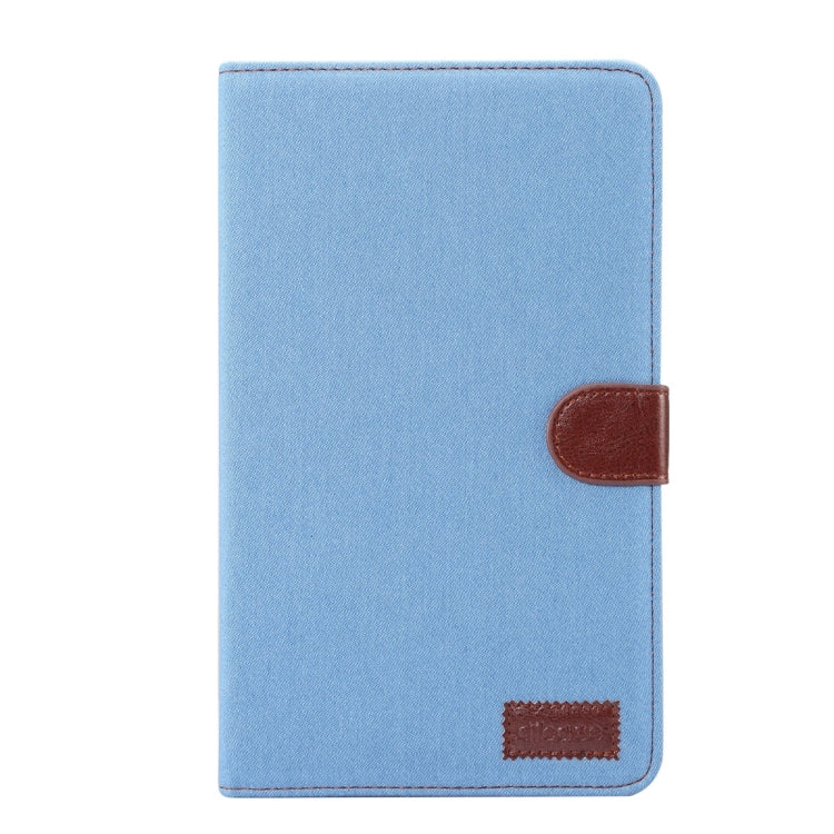 For Huawei MediaPad M3 Lite 8.0 Denim Texture Horizontal Flip Leather Case with Holder & Card Slots & Wallet & Photo Frame