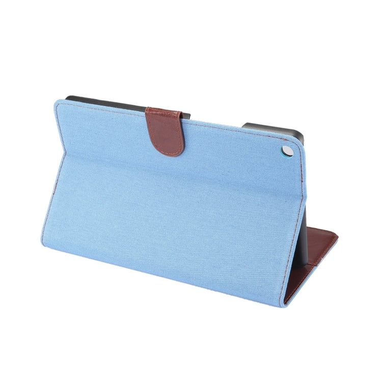 For Huawei MediaPad M3 Lite 8.0 Denim Texture Horizontal Flip Leather Case with Holder & Card Slots & Wallet & Photo Frame