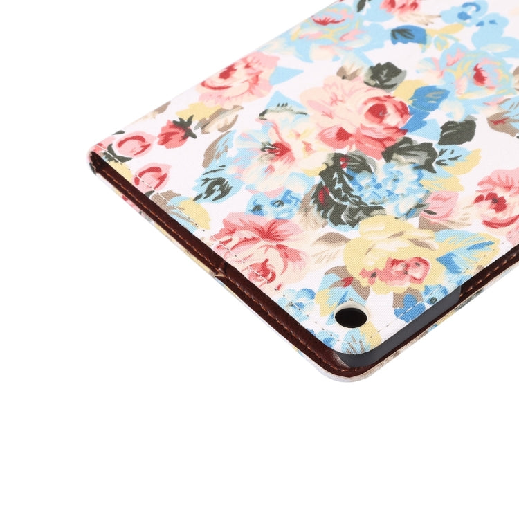 For Huawei MediaPad M3 Lite 8.0 Flower Pattern Cloth Surface Horizontal Flip Leather Protective Case with Holder & Card Slots & Wallet & Photo Frame