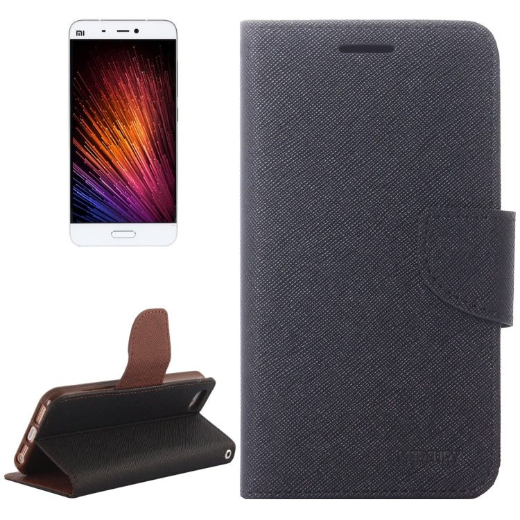 For Xiaomi Mi 5 Cross Texture Horizontal Flip Leather Case with Magnetic Buckle & Holder & Card Slots & Wallet