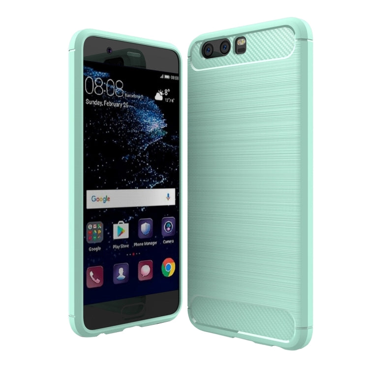 For Huawei P10 Brushed Carbon Fiber Texture Shockproof TPU Protective Cover Case