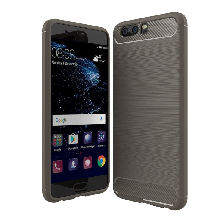 For Huawei P10 Brushed Carbon Fiber Texture Shockproof TPU Protective Cover Case