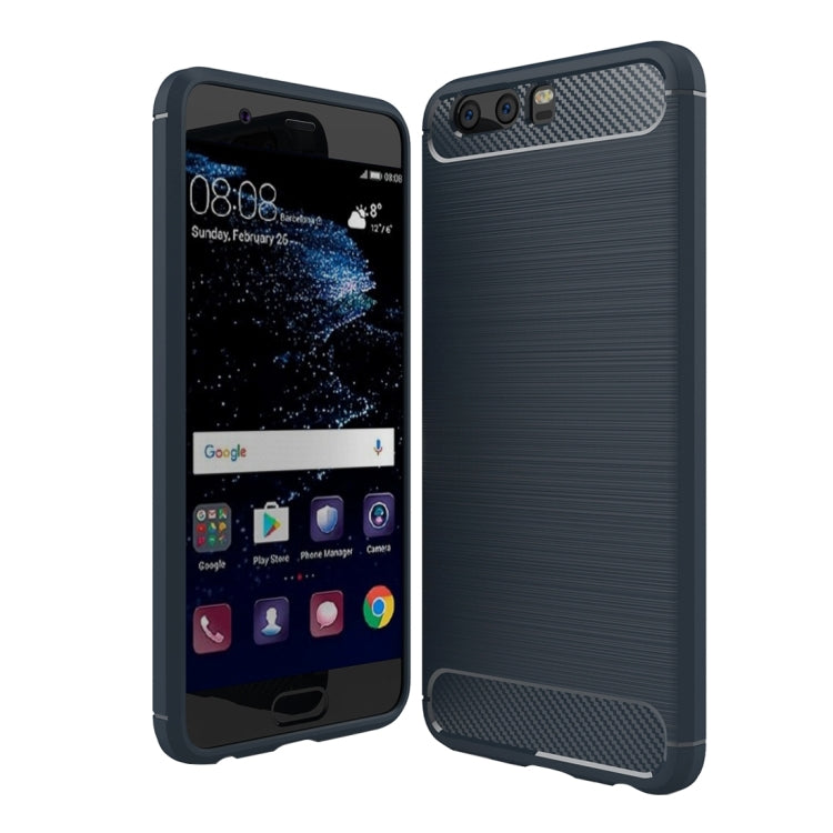 For Huawei P10 Brushed Carbon Fiber Texture Shockproof TPU Protective Cover Case