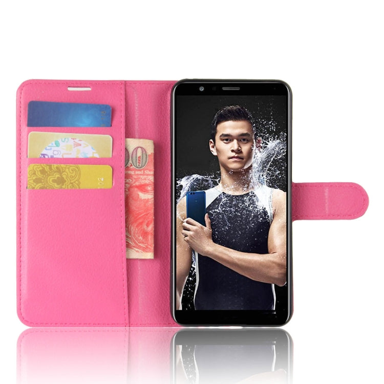 For Huawei Honor Play 7X Litchi Texture Horizontal Flip Leather Case with Holder & Card Slots & Wallet