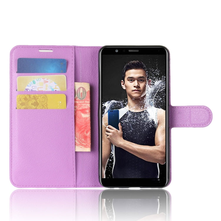 For Huawei Honor Play 7X Litchi Texture Horizontal Flip Leather Case with Holder & Card Slots & Wallet
