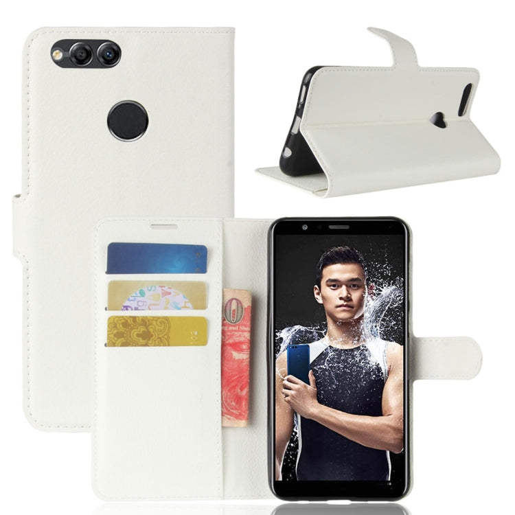 For Huawei Honor Play 7X Litchi Texture Horizontal Flip Leather Case with Holder & Card Slots & Wallet