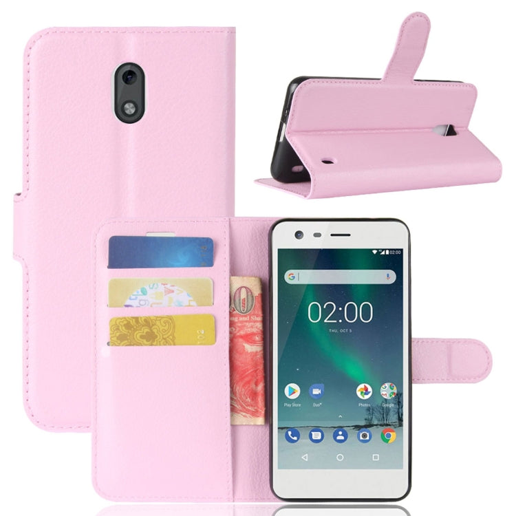 For Nokia 2 Litchi Texture Horizontal Flip Leather Case with Holder & Card Slots & Wallet