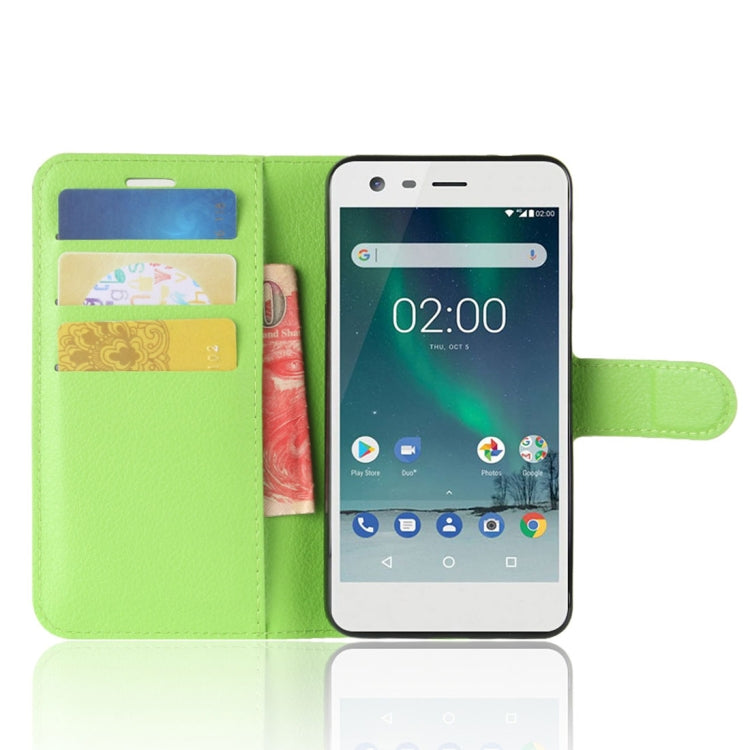 For Nokia 2 Litchi Texture Horizontal Flip Leather Case with Holder & Card Slots & Wallet