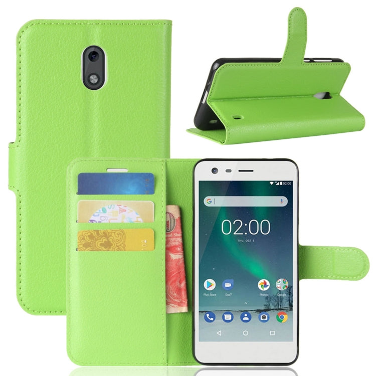 For Nokia 2 Litchi Texture Horizontal Flip Leather Case with Holder & Card Slots & Wallet