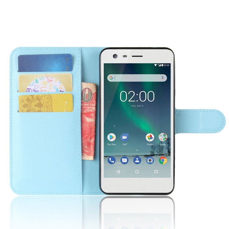 For Nokia 2 Litchi Texture Horizontal Flip Leather Case with Holder & Card Slots & Wallet