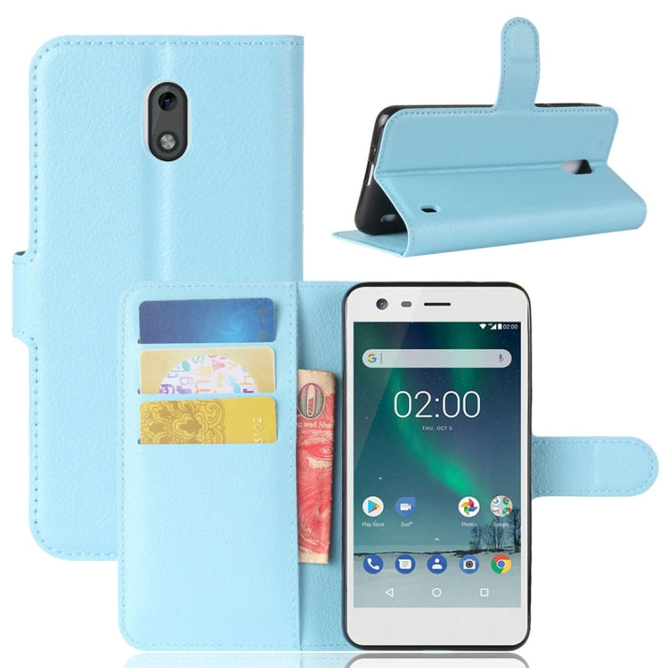 For Nokia 2 Litchi Texture Horizontal Flip Leather Case with Holder & Card Slots & Wallet