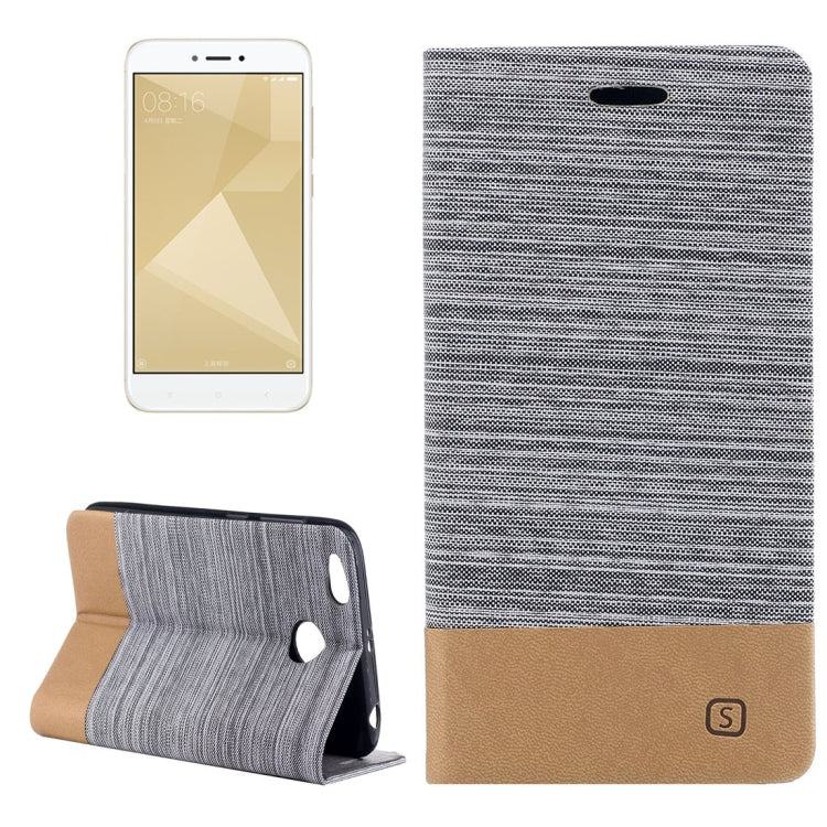 For Xiaomi Redmi 4X Canvas Texture PU + TPU Horizontal Flip Leather Case with Holder & Card Slots