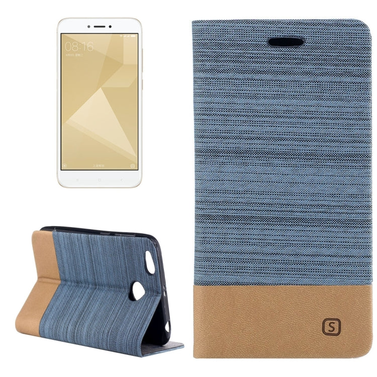 For Xiaomi Redmi 4X Canvas Texture PU + TPU Horizontal Flip Leather Case with Holder & Card Slots