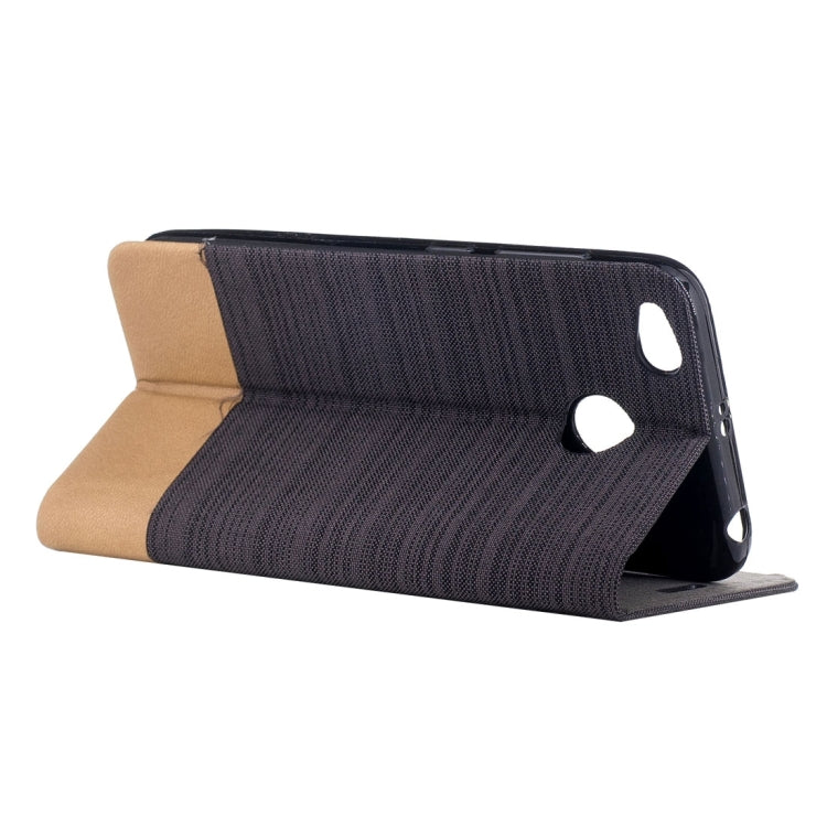For Xiaomi Redmi 4X Canvas Texture PU + TPU Horizontal Flip Leather Case with Holder & Card Slots