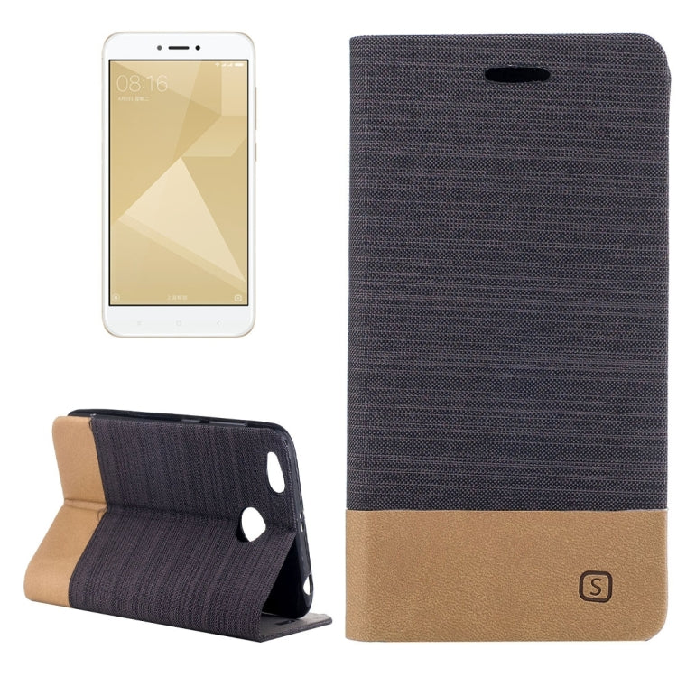 For Xiaomi Redmi 4X Canvas Texture PU + TPU Horizontal Flip Leather Case with Holder & Card Slots