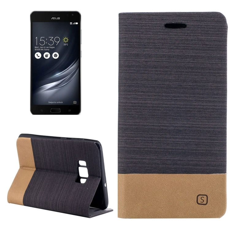 For Asus ZenFone AR / ZS571KL Canvas Texture PU + TPU Horizontal Flip Leather Case with Holder & Card Slots